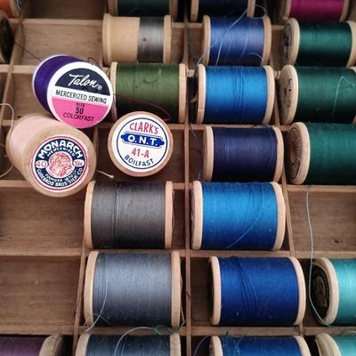 LOT 282: Antique Corticelli 3-Drawer Spool Cabinet