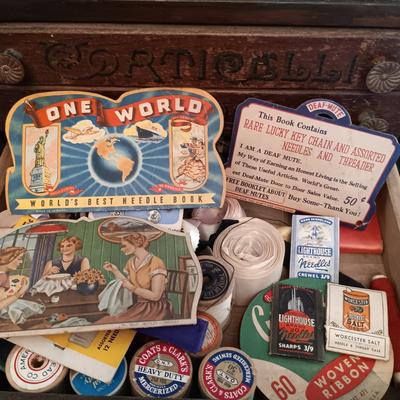 LOT 282: Antique Corticelli 3-Drawer Spool Cabinet