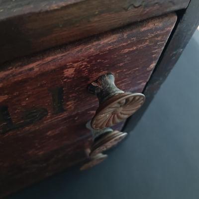 LOT 282: Antique Corticelli 3-Drawer Spool Cabinet