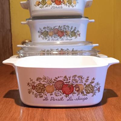 LOT 283: Corningware Spice of Life (Set of 6) Casserole Dishes
