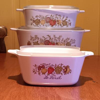 LOT 284: Corningware Spice of Life Set of 7 Casserole Dishes