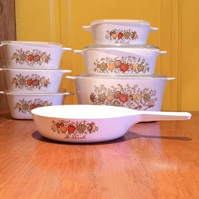 LOT 284: Corningware Spice of Life Set of 7 Casserole Dishes