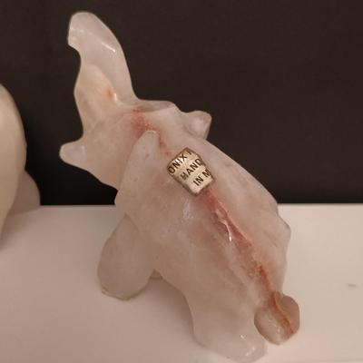 LOT 285: Miniature Stone and Metal Elephant Figurines