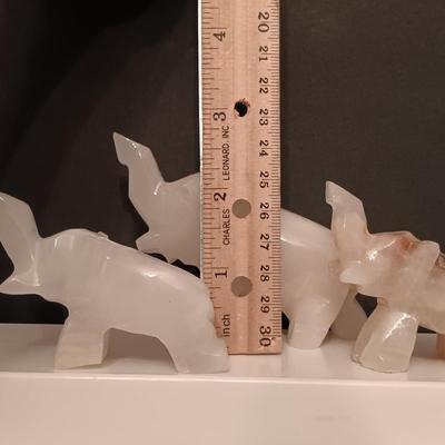 LOT 285: Miniature Stone and Metal Elephant Figurines