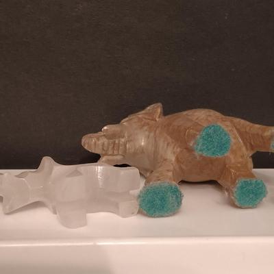 LOT 285: Miniature Stone and Metal Elephant Figurines