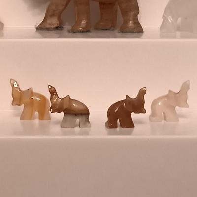 LOT 285: Miniature Stone and Metal Elephant Figurines