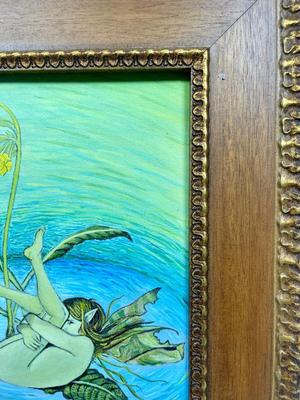 Fairy Girl Original Amateur Painting Framed signed by Laura Lynn (LL) Walker