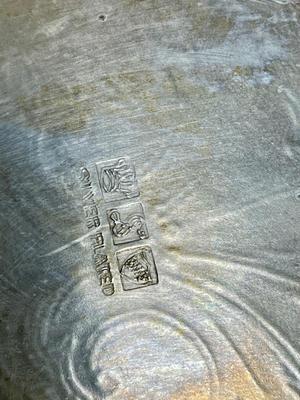 silver-plate serving pieces - tray, nut dish, sugar bowl, condiment jar