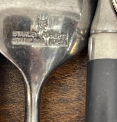 2 flatware sets = sky blue VF Mardi Gras and Black Stanley Roberts - a few missing pieces