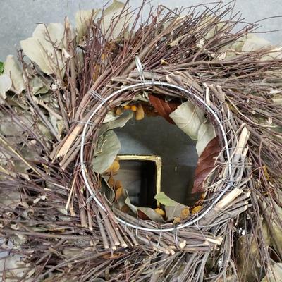 Faux Flowers, Potted Topiary and Dried Wreath (2058F-KD)