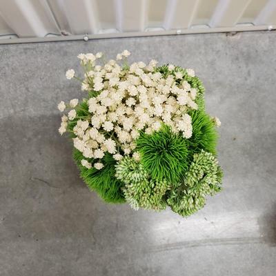 Faux Flowers, Potted Topiary and Dried Wreath (2058F-KD)