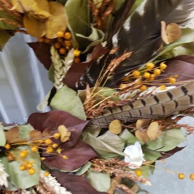 Faux Flowers, Potted Topiary and Dried Wreath (2058F-KD)