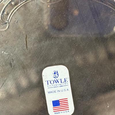 Towle Silver Tray & Five Napkin Rings (1020CR-ES)