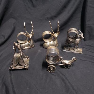 Towle Silver Tray & Five Napkin Rings (1020CR-ES)