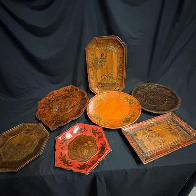 Asian Lacquered Wood Trays (1020FR-ES)