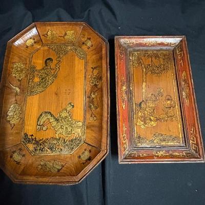 Asian Lacquered Wood Trays (1020FR-ES)