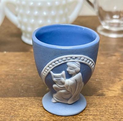 Vintage Glass & Ceramic Misc. Lot - milk glass cream & sugar, Delft Blue Ornament, Resin trinket box, etc