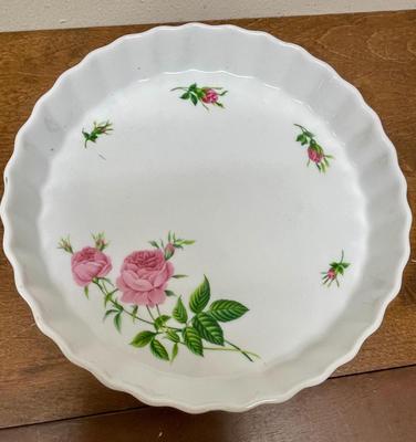 Vintage Rose Porcelain Baking Dish by Christine Holm