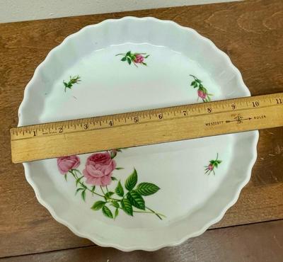 Vintage Rose Porcelain Baking Dish by Christine Holm