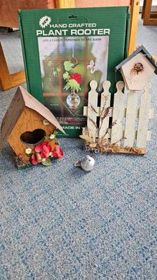 Small wooden bird houses