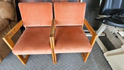 Orange Mid-century modern chairs