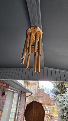 Outdoor Wind chimes and a whirly gig