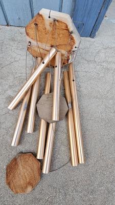 Outdoor Wind chimes and a whirly gig