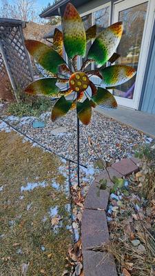 Tall Floral whirley gig / windmill