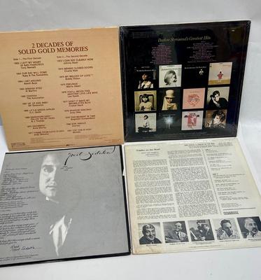 Lot of 4 Vintage Vinyl 33RPM Record Albums: Barbara Streisand's Greatest Hits, Fiddler on the Roof, Neil Sedaka, and Solid Gold Hits...