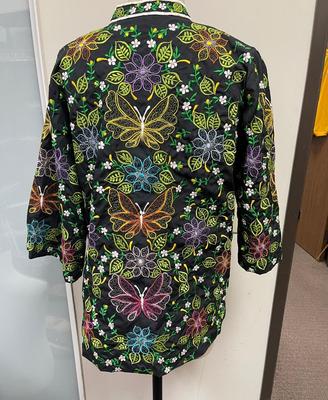 Joycelyn's of California size 14 Vintage Embroidered Floral tunic Asian Spring top or Jacket