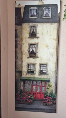 Tangle town fine art Flowers on the boulevard III, leaf wall art, flowered plate and framed bird wall art