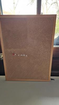 Office items and a folding table