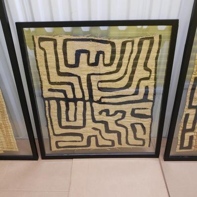 Three Framed African Woven Cloths (1018FL-KD)