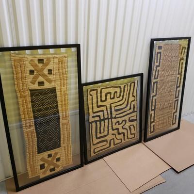 Three Framed African Woven Cloths (1018FL-KD)