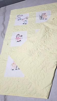 Vintage Handmade embroidered baby quilts