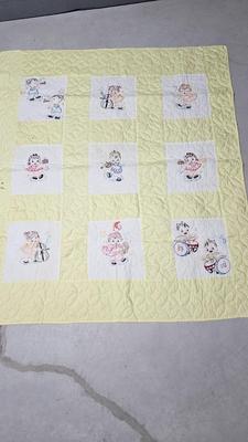 Vintage Handmade embroidered baby quilts