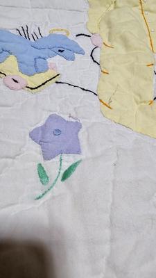 Vintage Handmade embroidered baby quilts