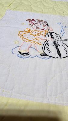 Vintage Handmade embroidered baby quilts