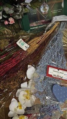 Faux Flowers and handcrafted plant rooter