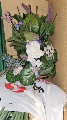 Faux Flowers and handcrafted plant rooter