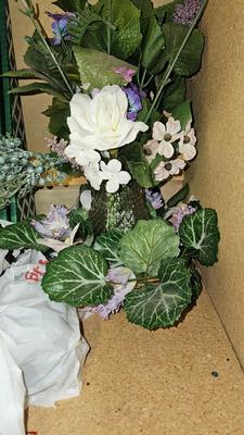 Faux Flowers and handcrafted plant rooter