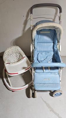 Vintage baby walker and Graco stroller