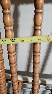 Vintage wood dowel baby crib and collapsible play pen