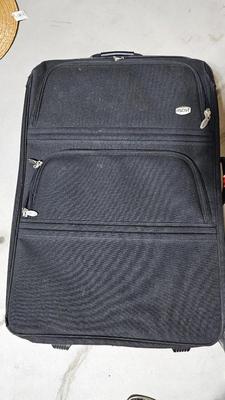 Three different brand & Sized suitcase Luggage with a nice laptop bag and luggage cart