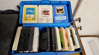 M-683 VCR player, Micro-12 microcassette recorder and variety of 8 track music