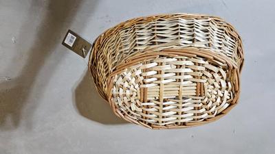 Variety of wicker baskets with doilies