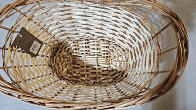 Variety of wicker baskets with doilies