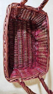 Variety of wicker baskets with doilies