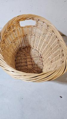 Variety of wicker baskets with doilies