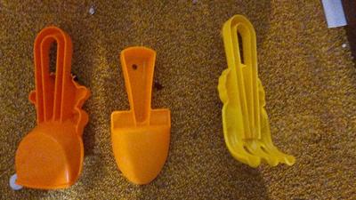 Assortment of kid toys - plastic animals - sack of blocks - Barney piano